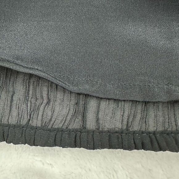 Loft Women's Size M Tall Long Sleeve Crepe Texture Dress Black Belted New - Picture 7 of 13